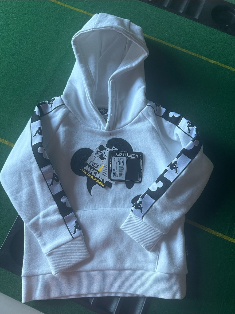 NEW Kappa x Mickey Mouse White Kids Hoodie size 4